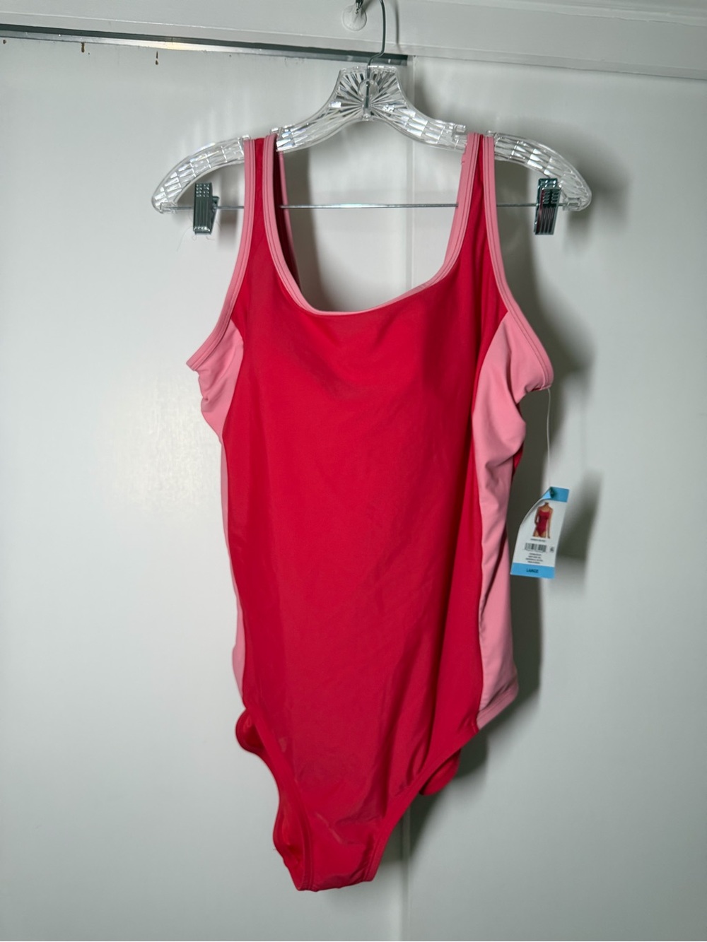 Lands' End Two-Tone Pink One-Piece Swimsuit